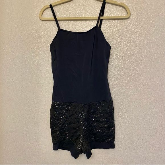 WEISSMAN Dance jazz Costume black sequin biketard CONFIDENT 10349 SA Adult -S - Picture 2 of 13